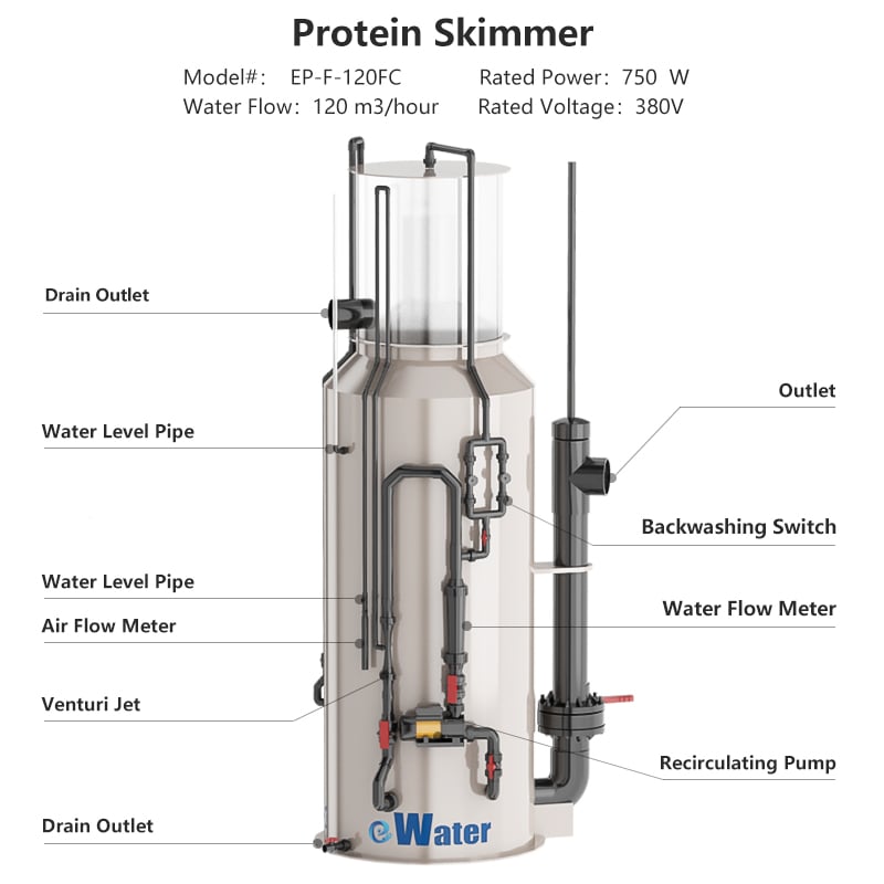 Indoor Protein Skimmer for Recirculating Aquaculture System supplier