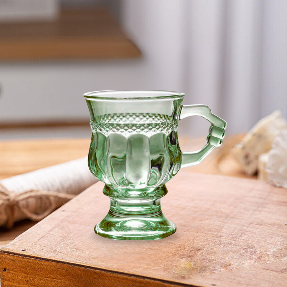 Vintage Retro Juice Water Irish Coffee Glassware Milk Wine Beer Tea Cups Wirh handle for Home Bar for Gifts details