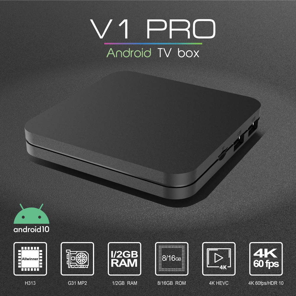 Android OTT TV Box V1pro H313 2.4/5G dual band wifi Android 10.0 Smart tv box manufacture