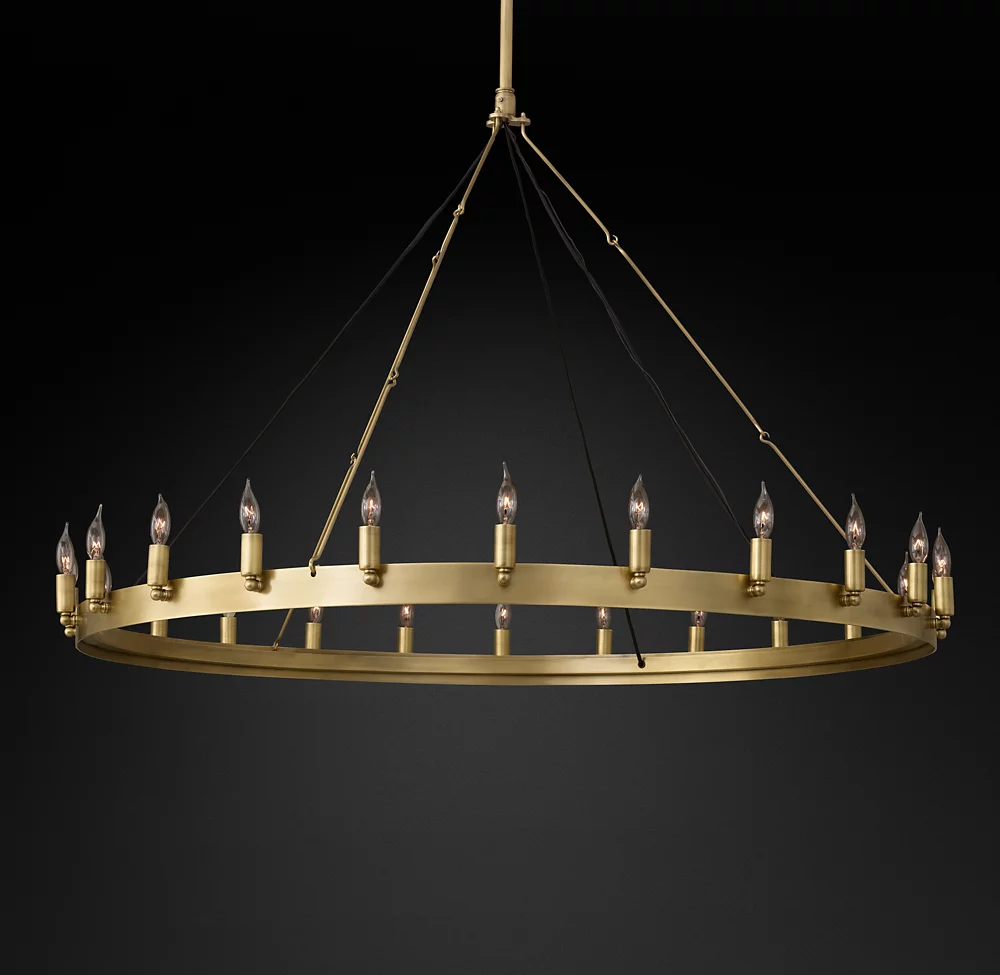 Retro Industrial Loft Restaurant Hotel Project Iron Ring Pendant Light Cafe Living Room Club Metal Chandelier details
