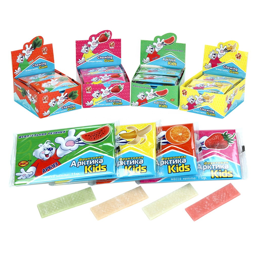 Hot Selling Bag Packed Colorful Fruity Flavor Bubble Gums with Tattoo Paper manufacture