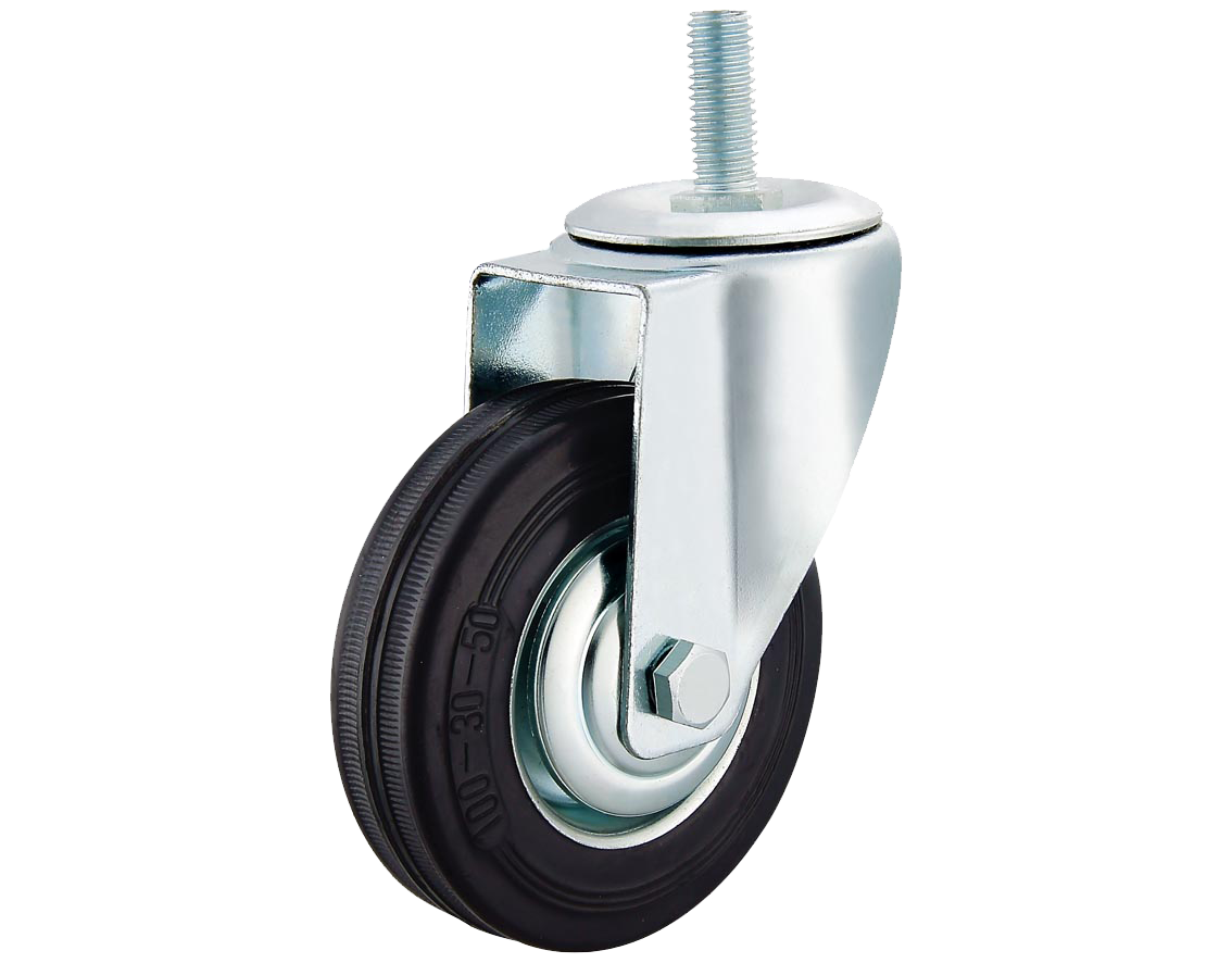 industrial caster wheel 3/3.5/4/5/6/8 inch castor manufacturer rubber caster stem type for industry and trolley details