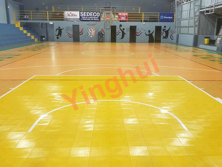 W-01 pp tiles sports flooring Indoor flooring Wood Look basketball court flooring details