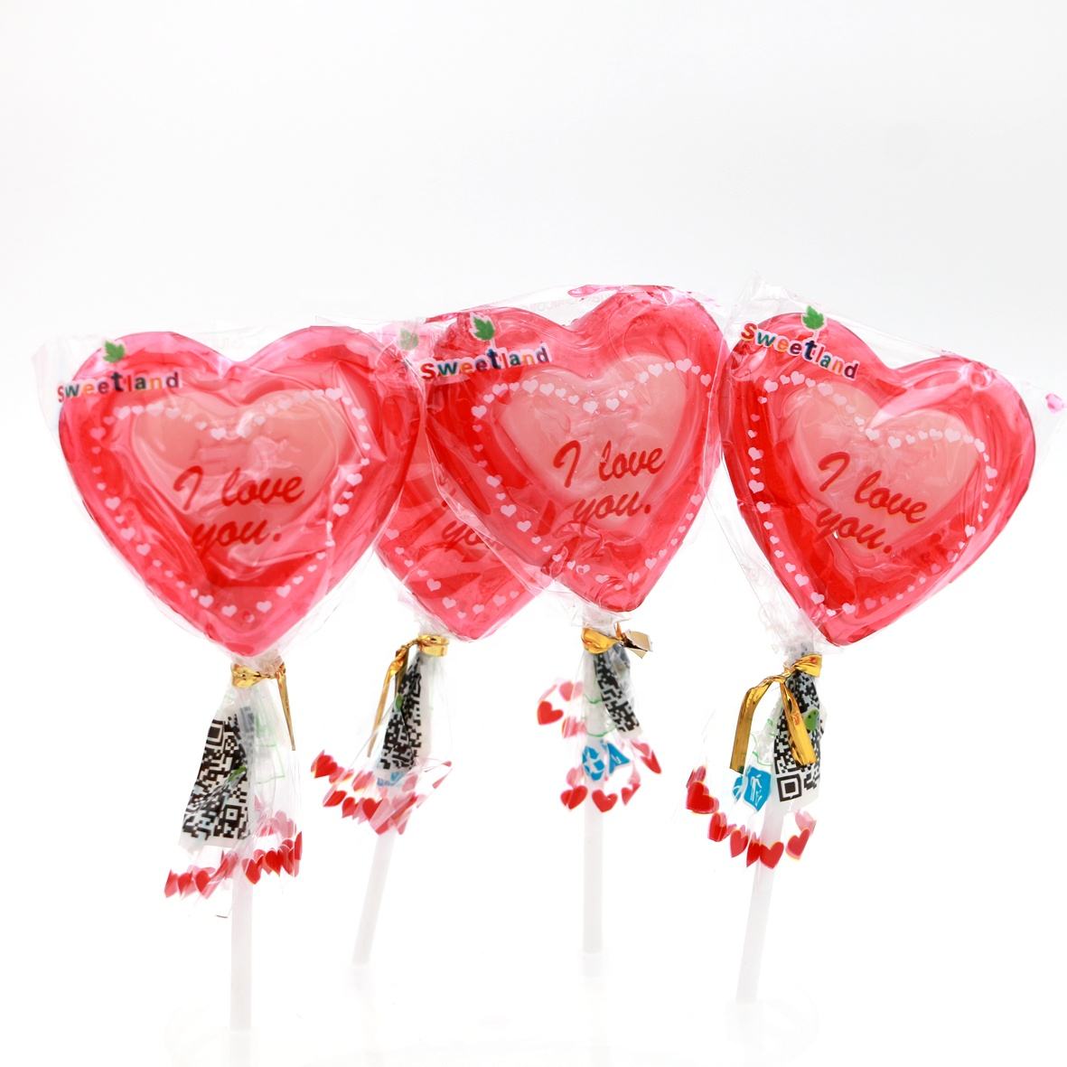 Love Lollipop Candy Valentine's Day sweet red and white mix color heart shape lollipop factory