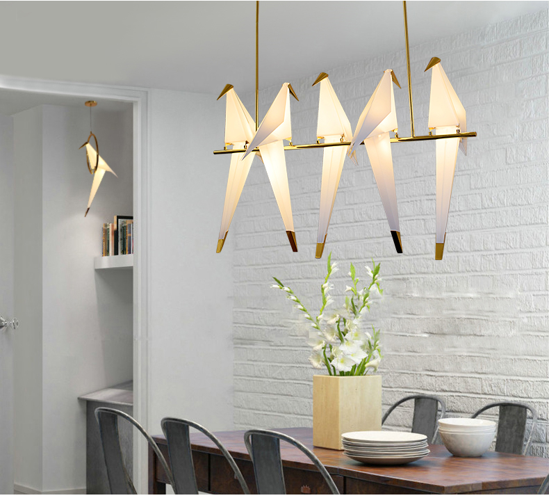 Modern Acrylic Bird Lampshade Pendant Chandelier Light Bird Fairy LED Pendant Lights For Restaurant details