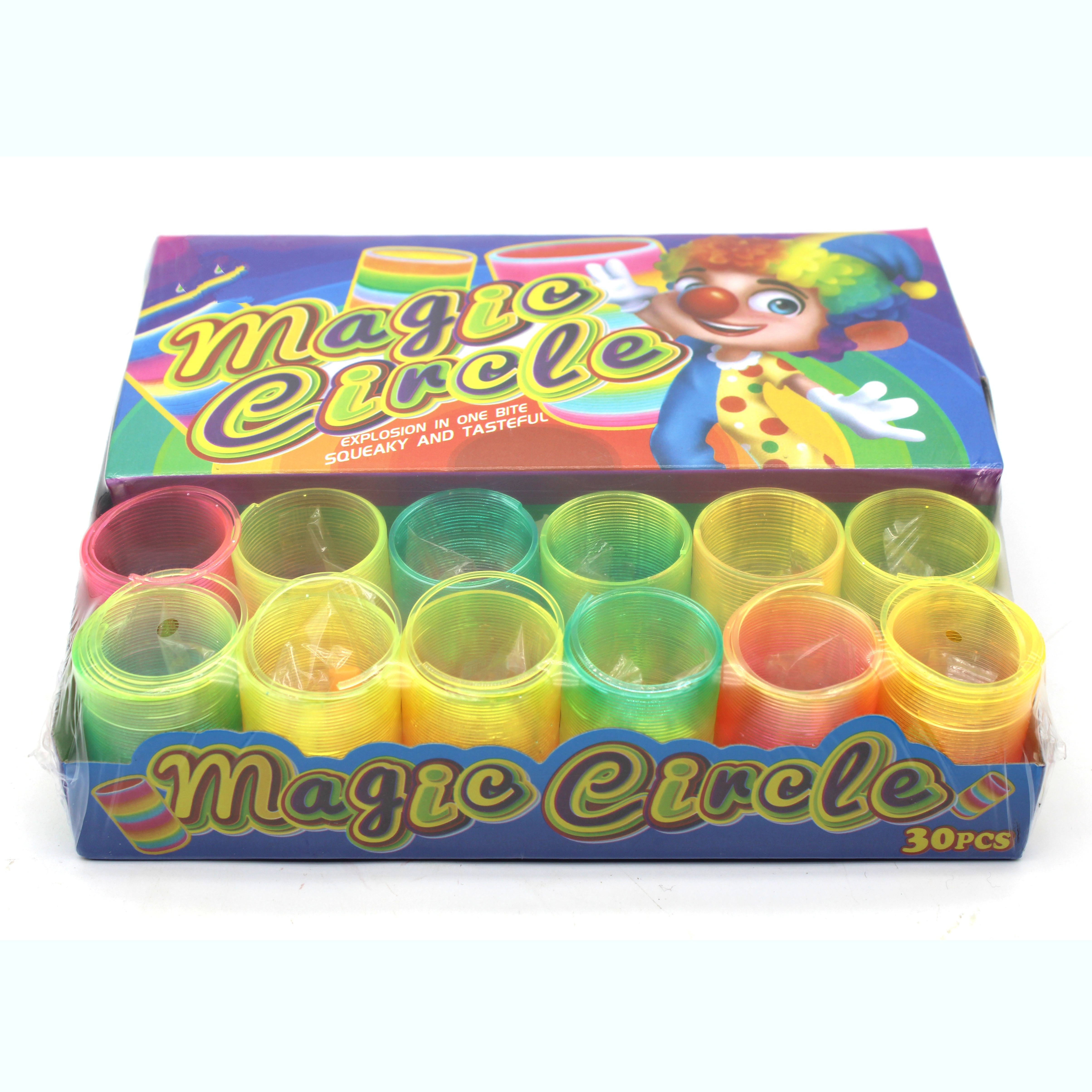 Factory Wholesale Cartoon-Shaped Rainbow Spring Hoop Toy for Kids Fruity Flavored with Box Packaging and Sweets Candy Included details