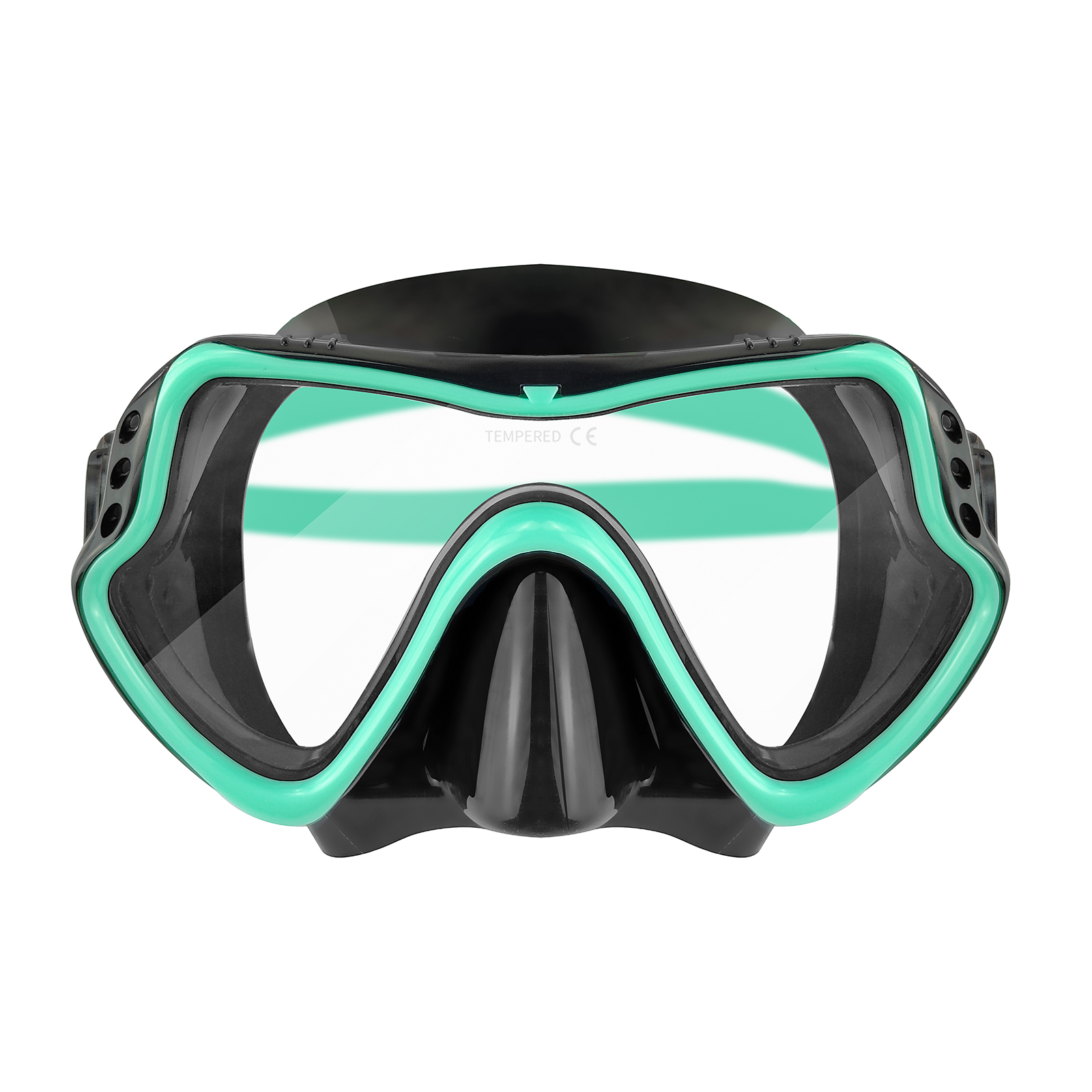 Coated Tempered Glass single lens scuba diving Goggles Dry Top snorkeling Mask and Snorkel Set for adults manufacture