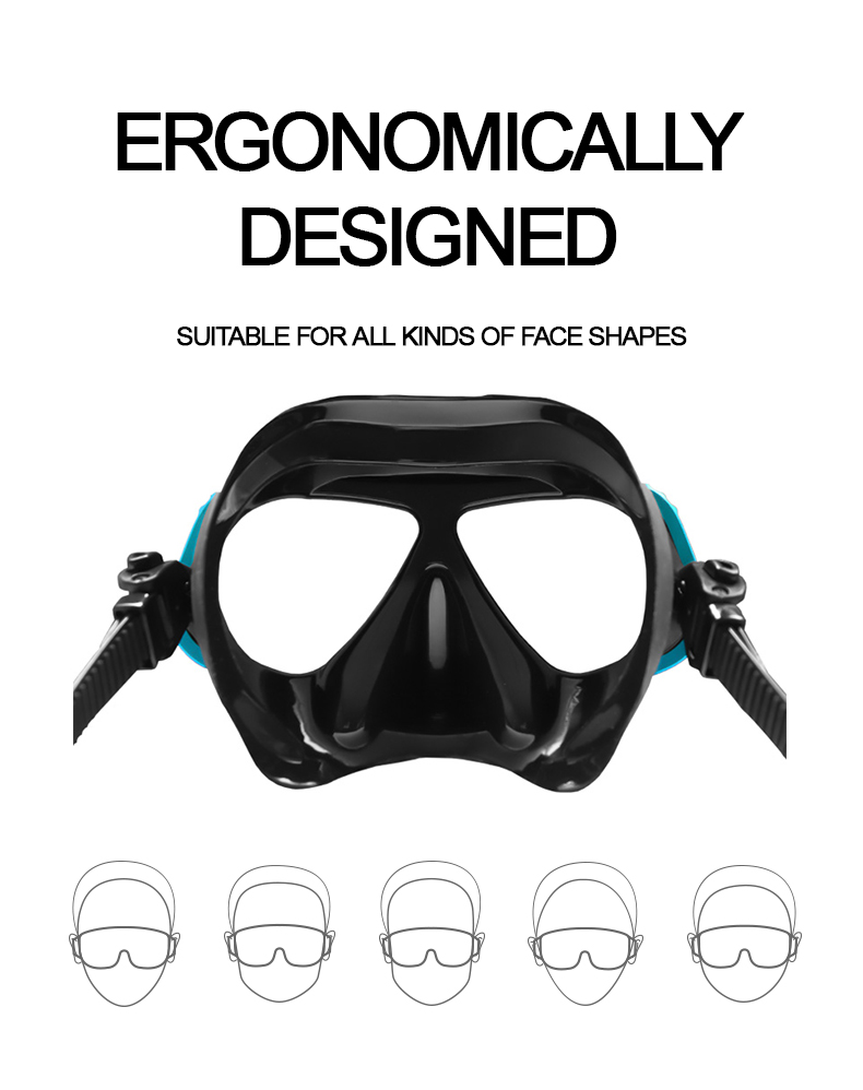 Hot Sale Snorkeling Fashion Adult Diving Mask Snorkel 180 Degree View Golden Green Quantity Waterproof details