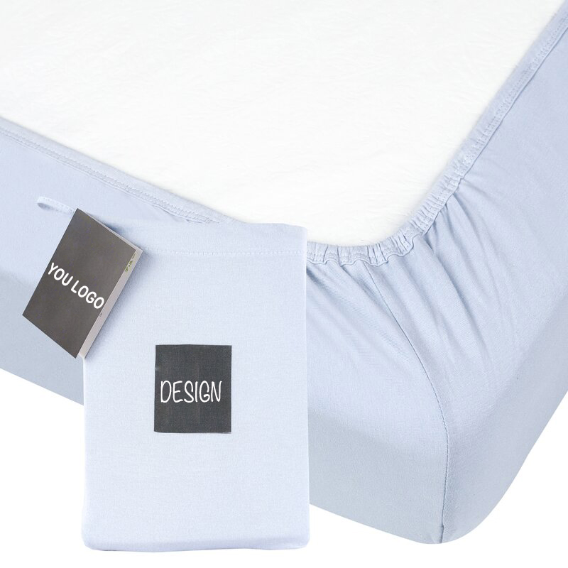 Plain Style Breathable Baby Bed Fitted Crib Sheet Jersey Cotton Baby Sheets manufacture