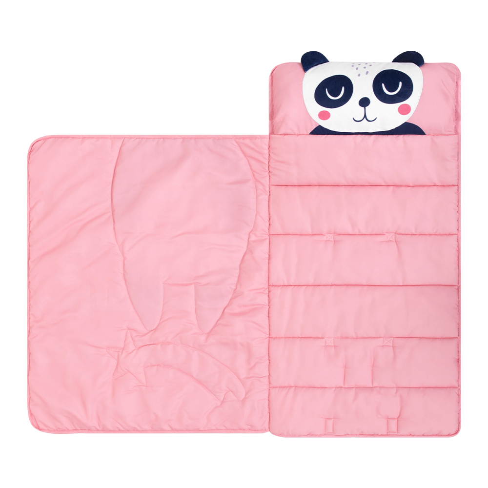 Cartoon Animal Panda Soft Folding Baby Mat 3D Digital Printing Sleeping Mats Foldable Wholesale Kids Nap Mat With Pillow manufacture
