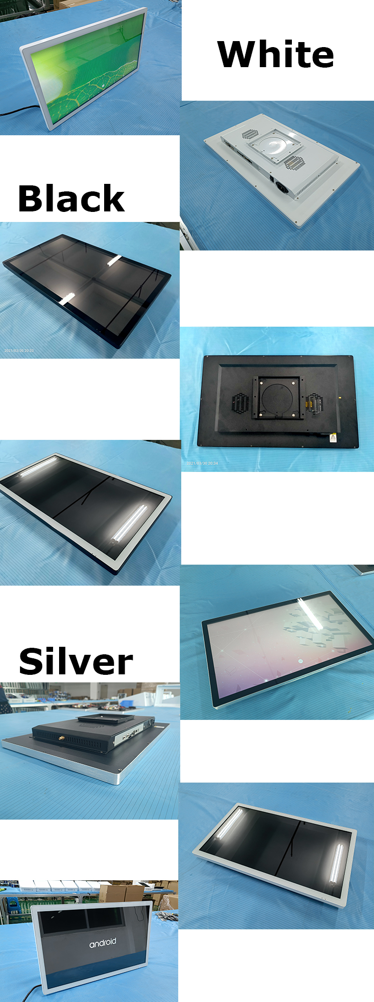 10.1 13.3 15.6 18.5 21.5 23.6 23.8 27 inch indoor Digital Signage wall mount Advertising display android 11 metal housing details