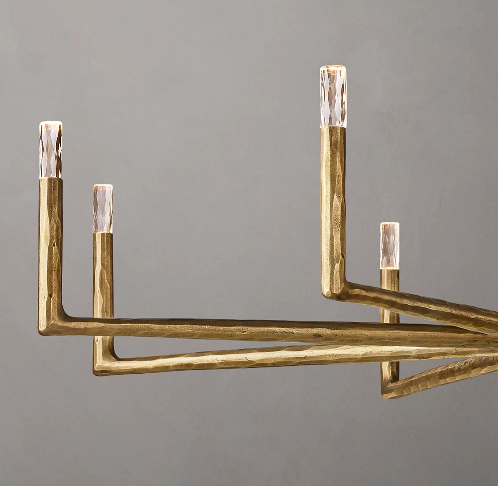 Vintage Luxury Villa Living Room Copper Pendant Light Dining Room Brass Branch Crystal Chandelier supplier