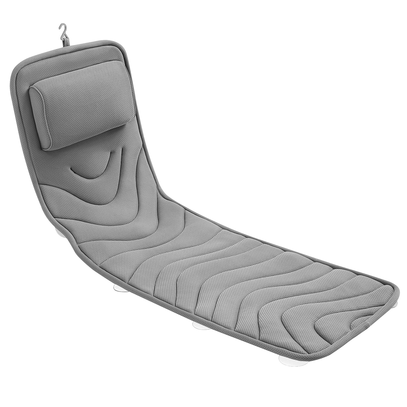 Premium Hot Non-slip Gray Full Body Bath Pillow Grey Bath Cushion For Tub Spa Bathtub Pillow Mattress for Head Neck Rest factory
