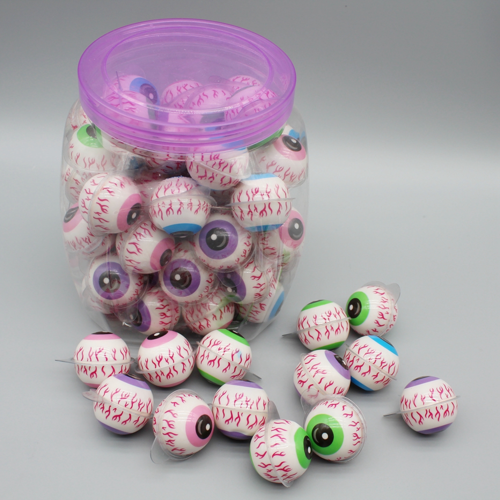 Wholesale Custom 3D Eye Ball Halal Sweet Burst Gummy Filling Jelly Candy Eyeballs Gummy Candy manufacture