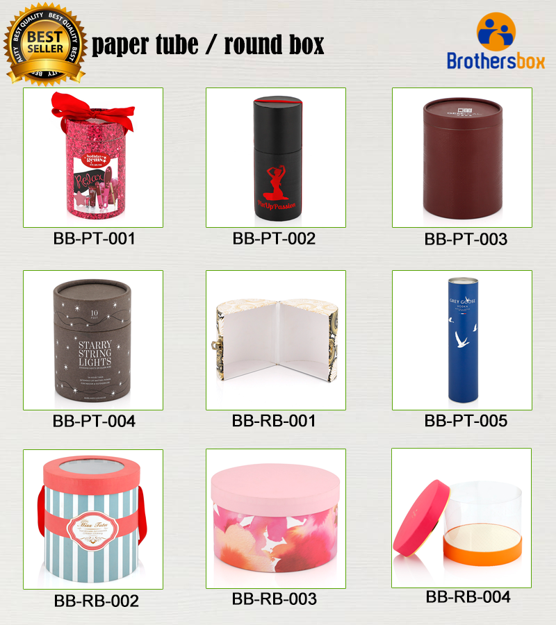 custom printed cylinder paper box  rigid cardboard gift packaging with lid-6