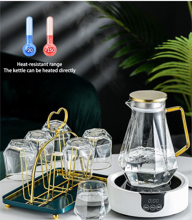 Diamond Jug and Glass Cold Kettle Set Household Beer Cup Water Cup Cold and Heat Resistant Pitcher Jug set factory