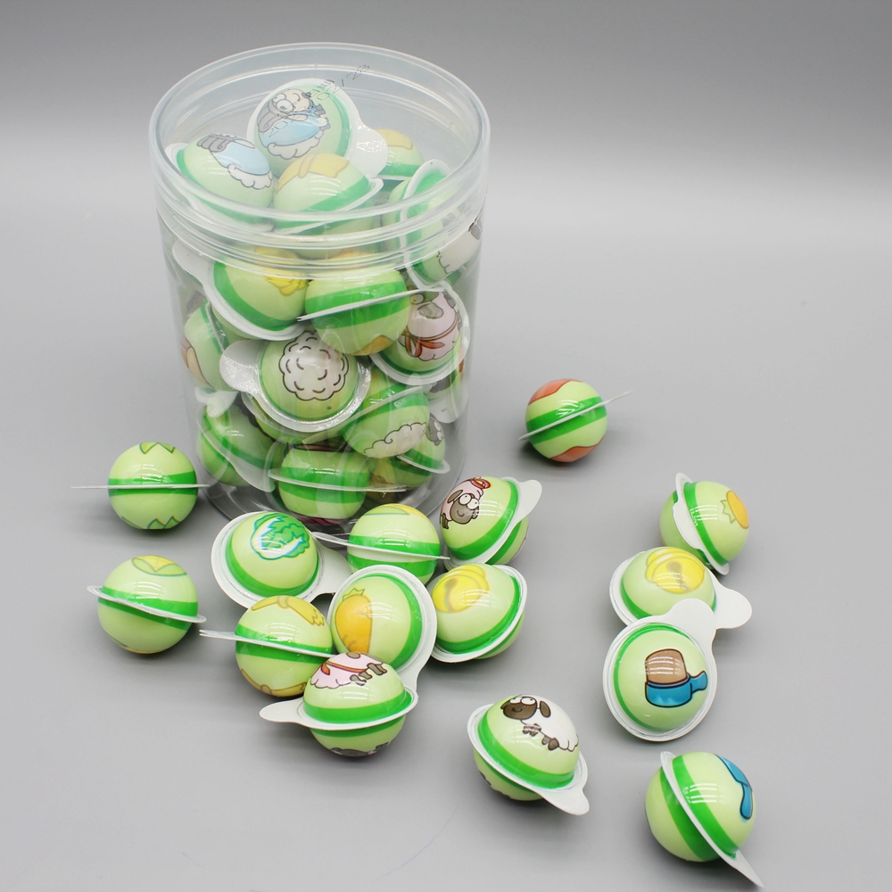 High quality delicious eyeball shape gummy soft candy filled jam halal jar packing cartoon soft candy fruit pops manufacture