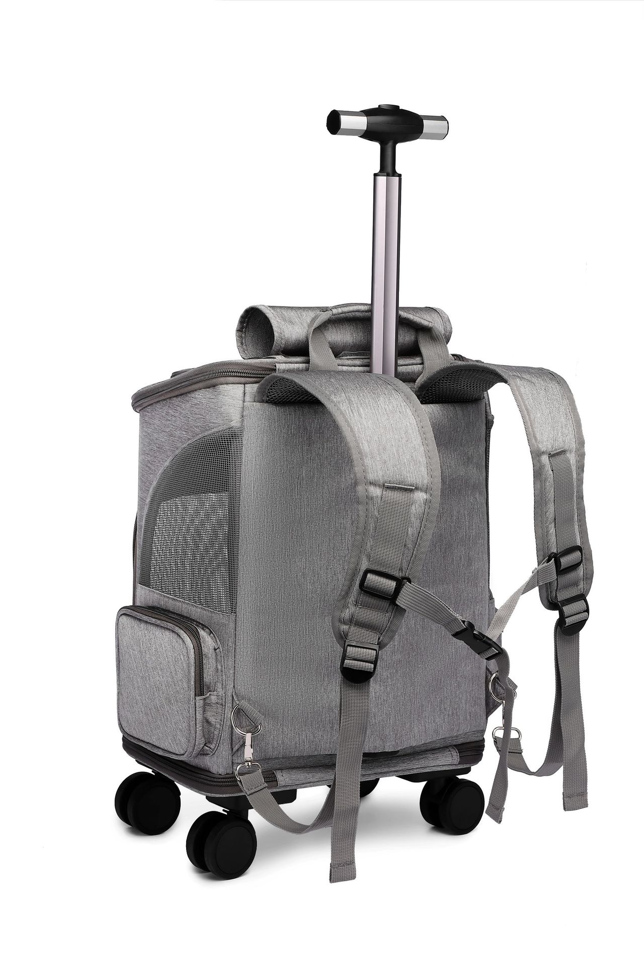 Foldable Small Dog And Cat Trolley Bag Pet Carriers Backpack With Wheels For Travel factory