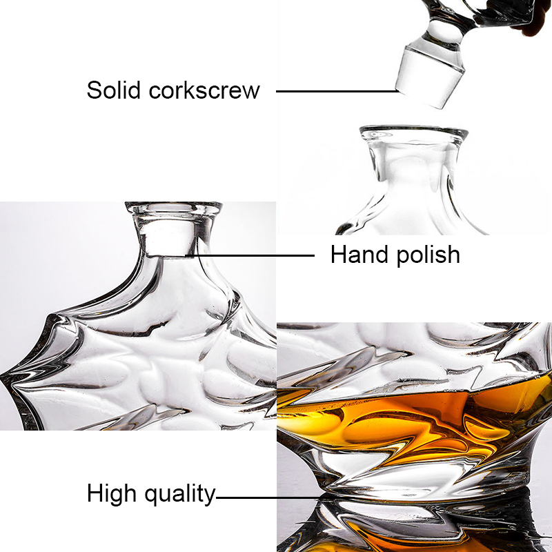 custom atypical shape bottle whisky personalized wholesale european box liquor decanter and glass set wine aerator pourer details