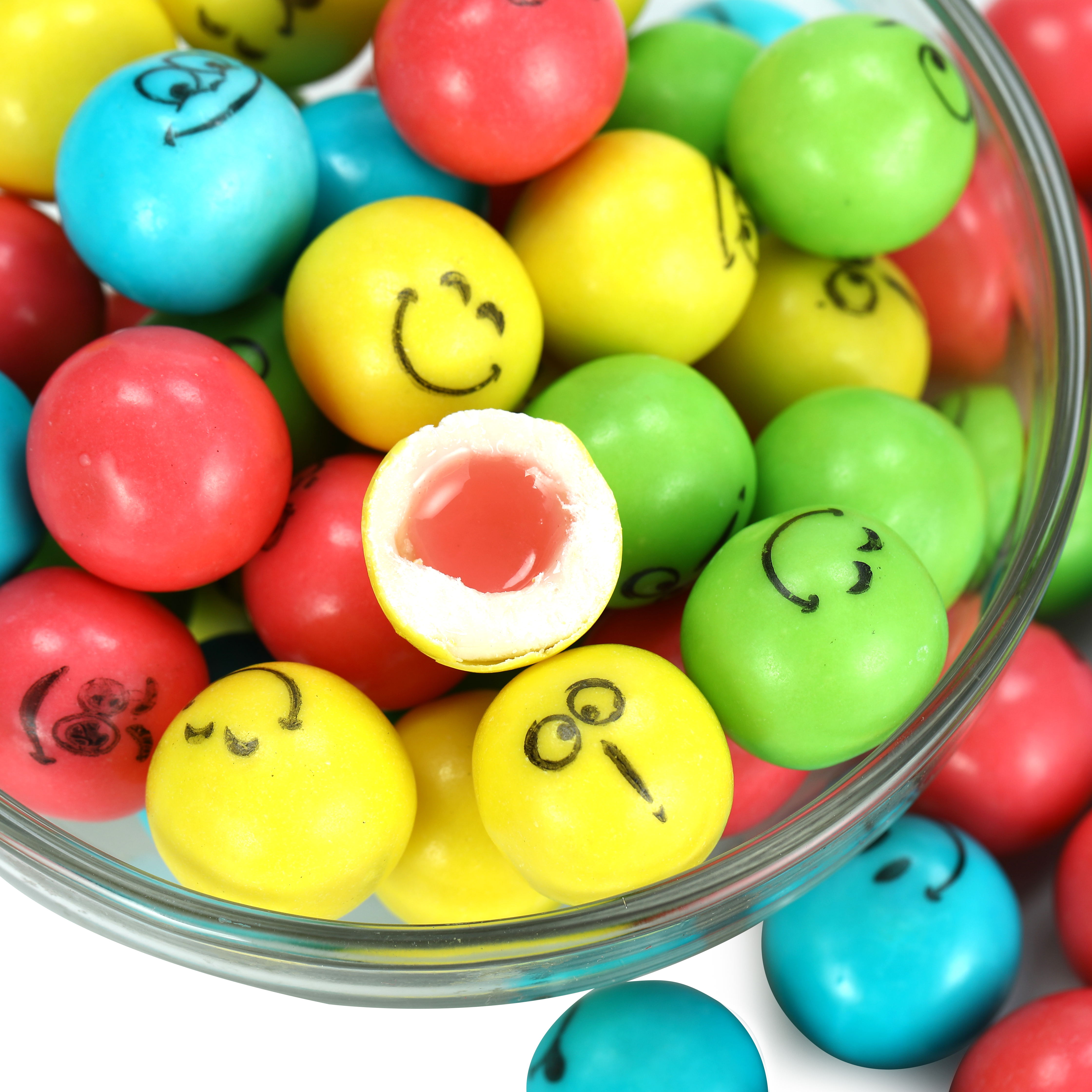 box package halal fruit, mint flavor center filled printed bubble chewing gum ball with jam manufacturer manufacture