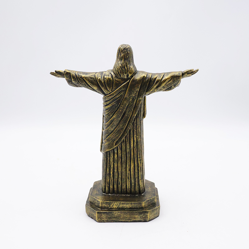 OEM custom crafts religious catholic home decoration statue wholesale handmade resin bronze Jesus sculpture figurine details