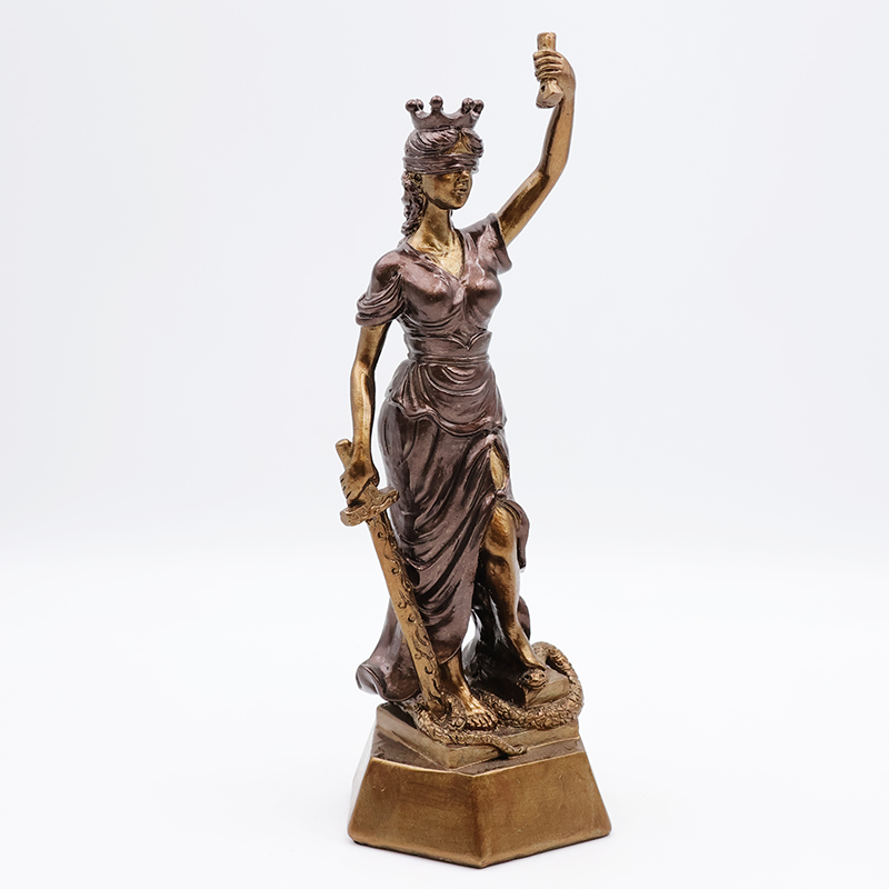 OEM handmade goddess justice Themis statue home decor custom craft goddess justice bronze 3D miniature figure figurine factory