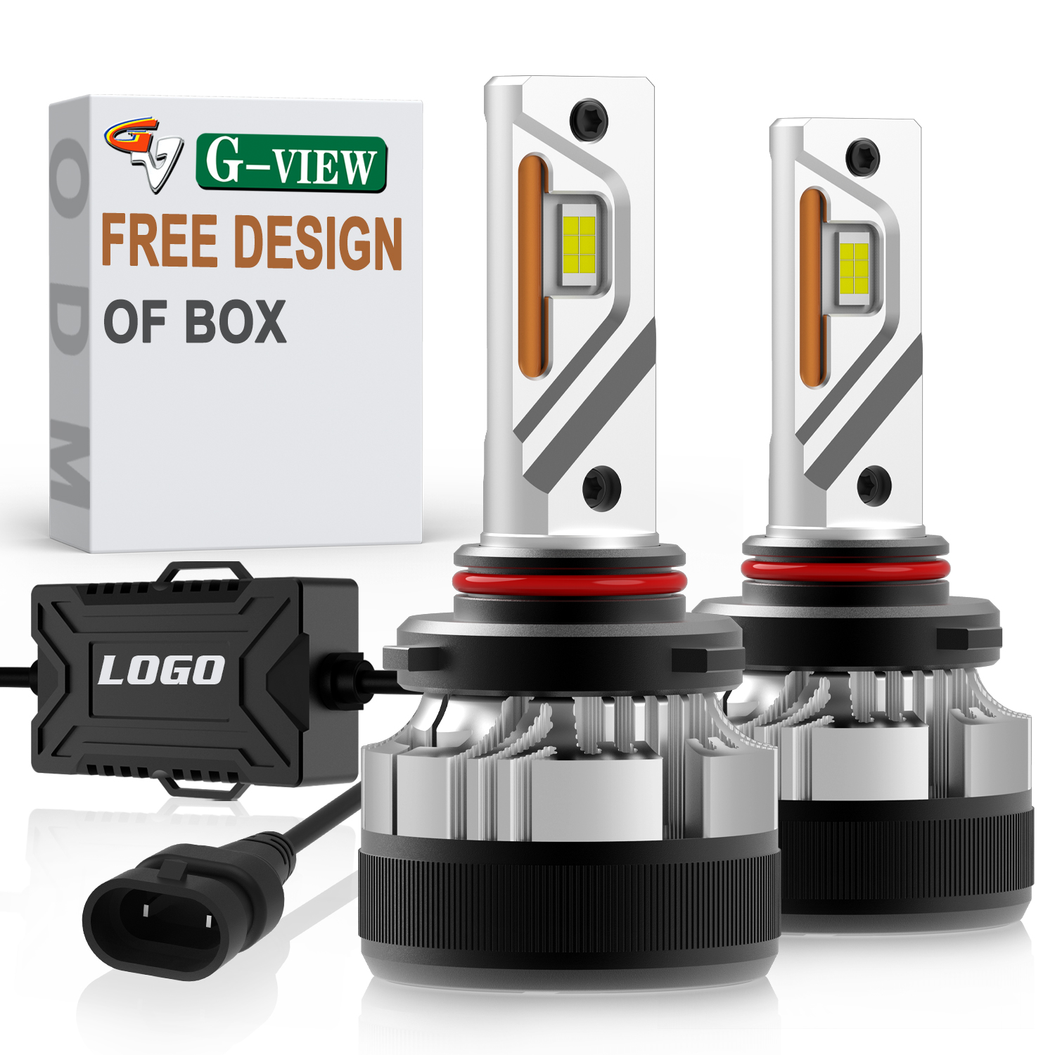 Gview G12W Series LED Head Lights 9006 9012 H1 H3 H4 H8 Two Copper Vacuum Double Heat Pipe H8 H11 LED Headlight for Car supplier