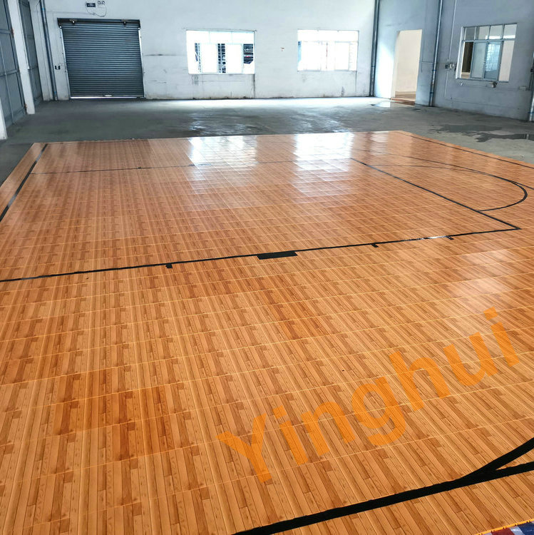W-01 pp tiles sports flooring Indoor flooring Wood Look basketball court flooring supplier