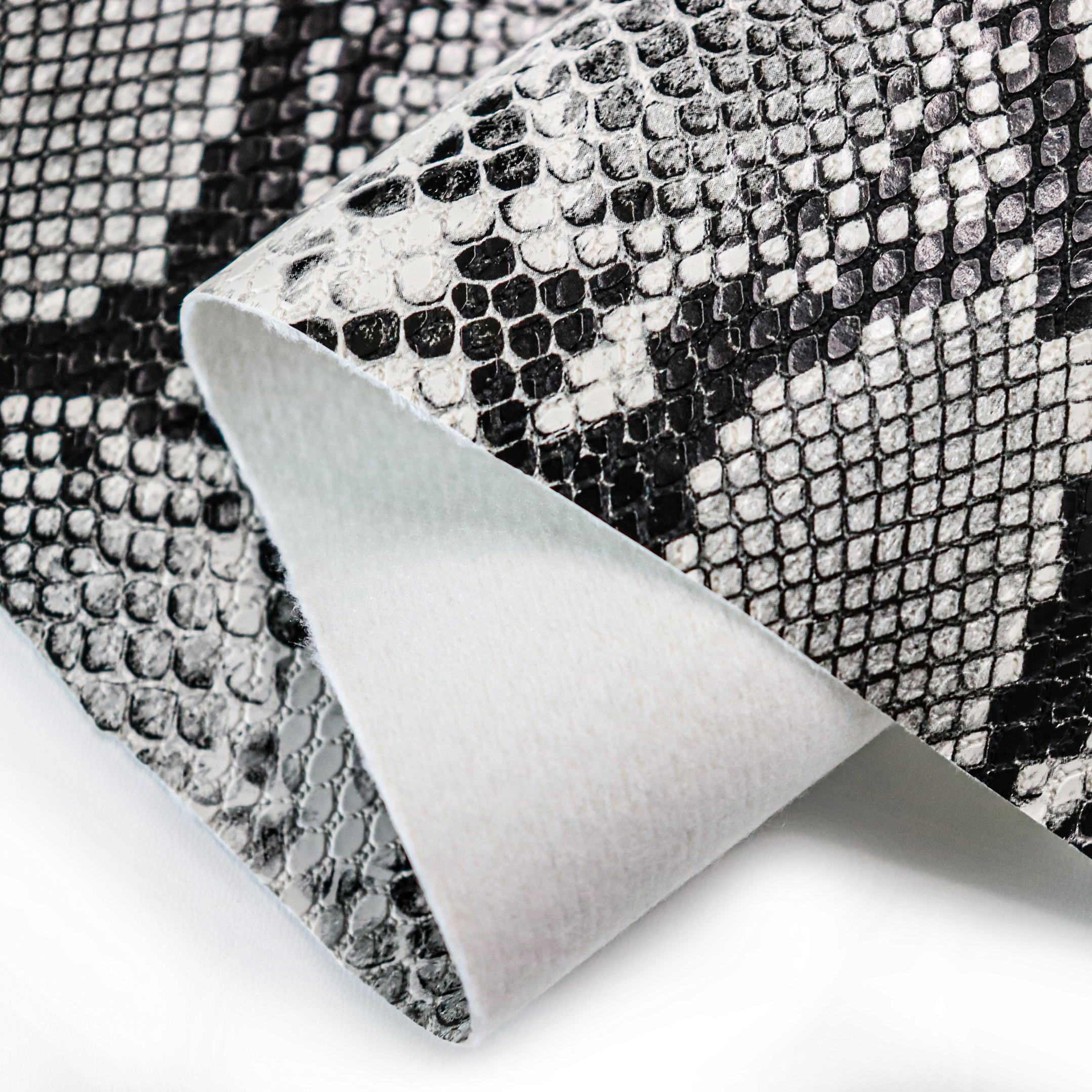 Premium Glossy PU Leather with Customizable Snake Skin and Animal Patterns for Clothing and Handbags factory