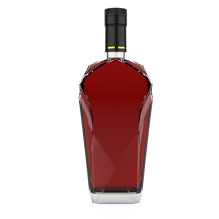 wholesale 500ml 700ml design luxury beverage bottle rum Tequila brandy whisky liquor glass bottle supplier