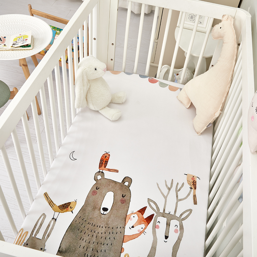 Ultra Soft Rayon Spandex Stretchy Neutral Fitted Crib Sheet details