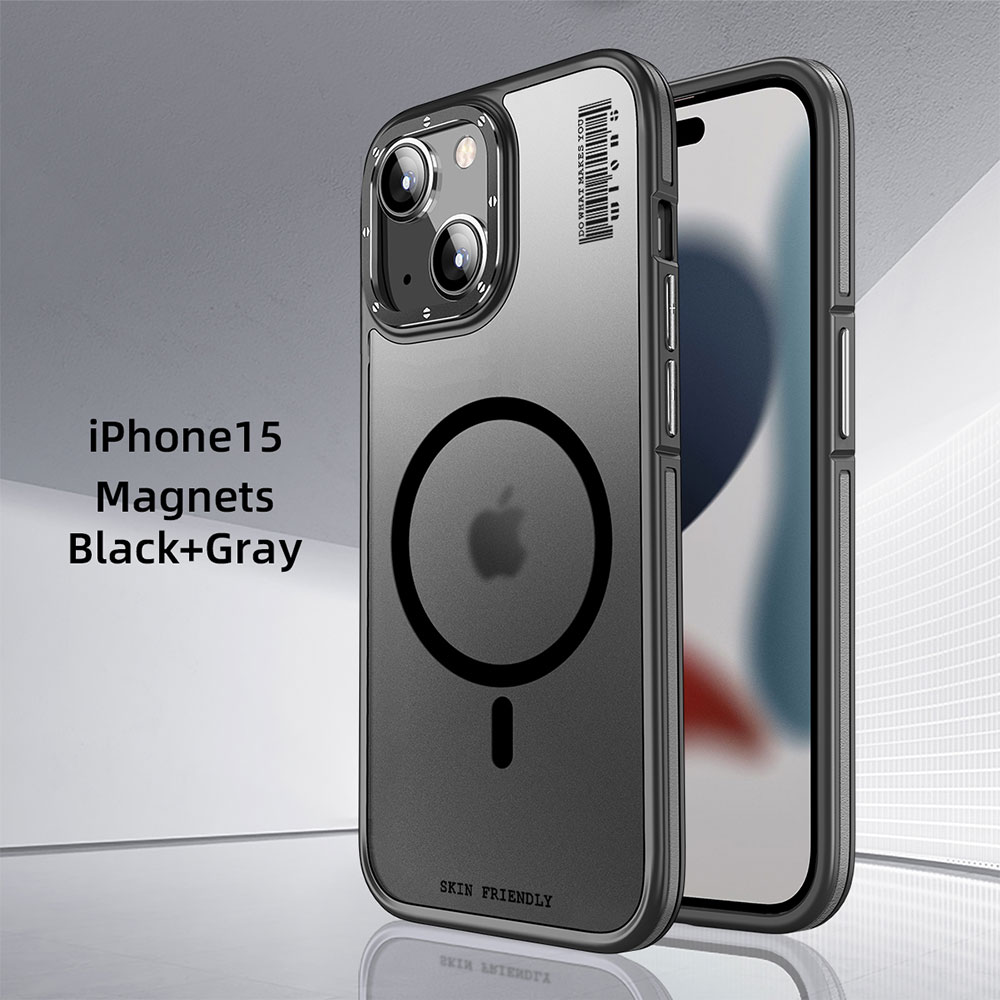 WLONS WLS18 Étui de téléphone en TPU avec motif de peau de litchi amical Protection de l'objectif de la caméra mobile Résistant aux chutes pour iPhone 15
