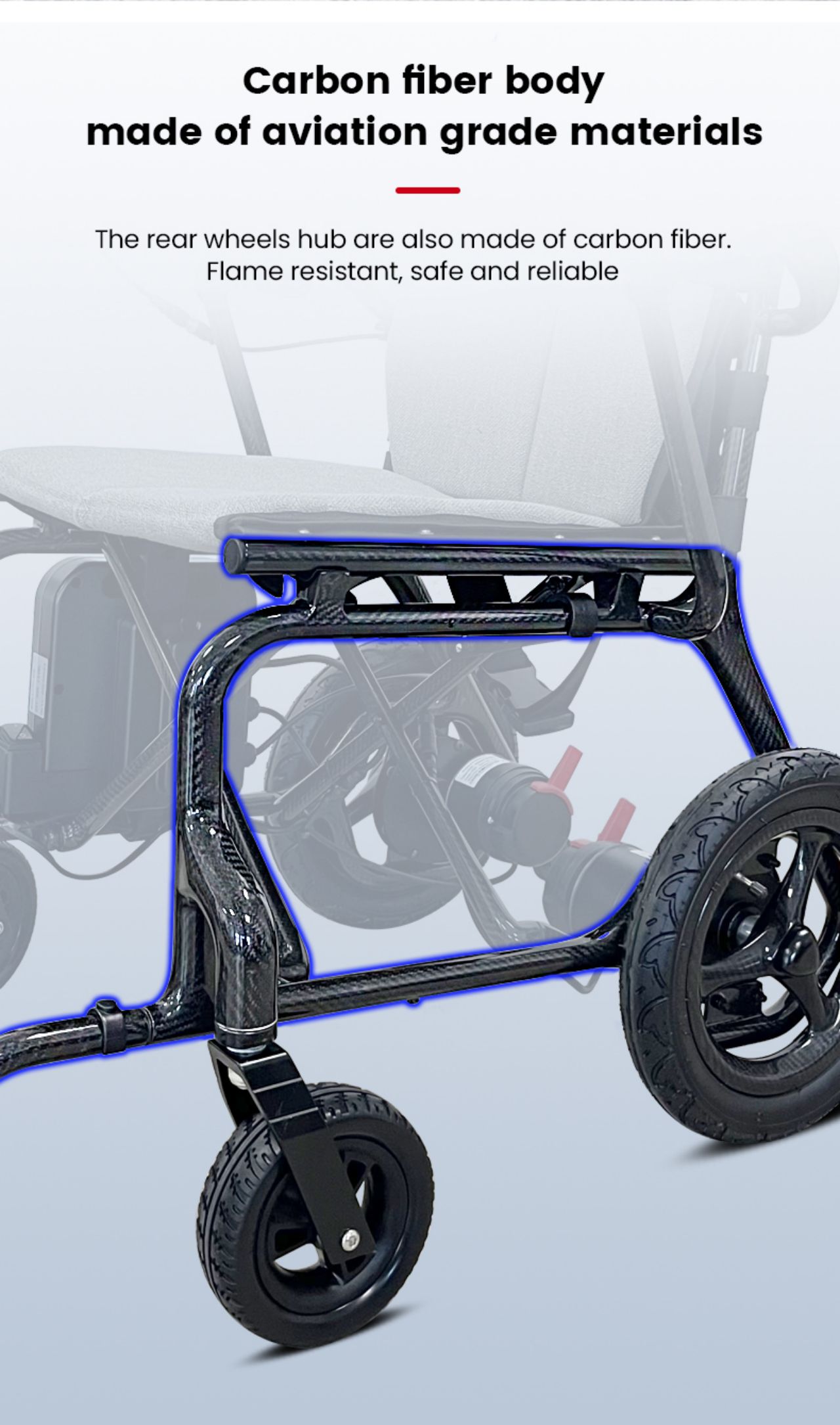 Ksm-507 Buy Portable Folding Lightweight Electric Wheelchair Convenient to Move for Disabled Carbon Fiber Folding Chairs details