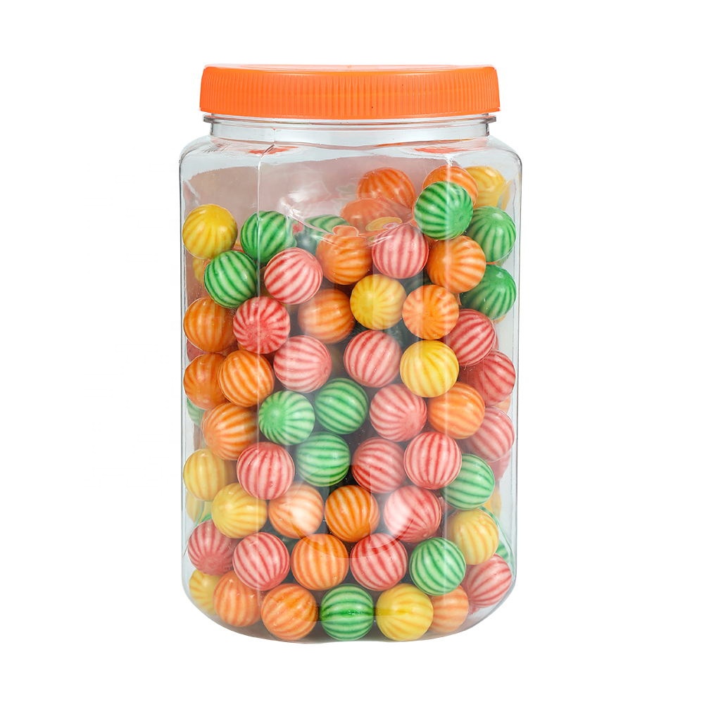 Hollow watermelon ball shape chewing gum manufacturing factory price ball bubble gum ball supplier