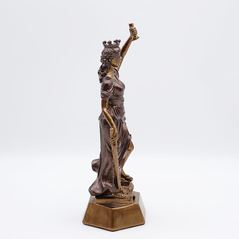 OEM handmade goddess justice Themis statue home decor custom craft goddess justice bronze 3D miniature figure figurine supplier
