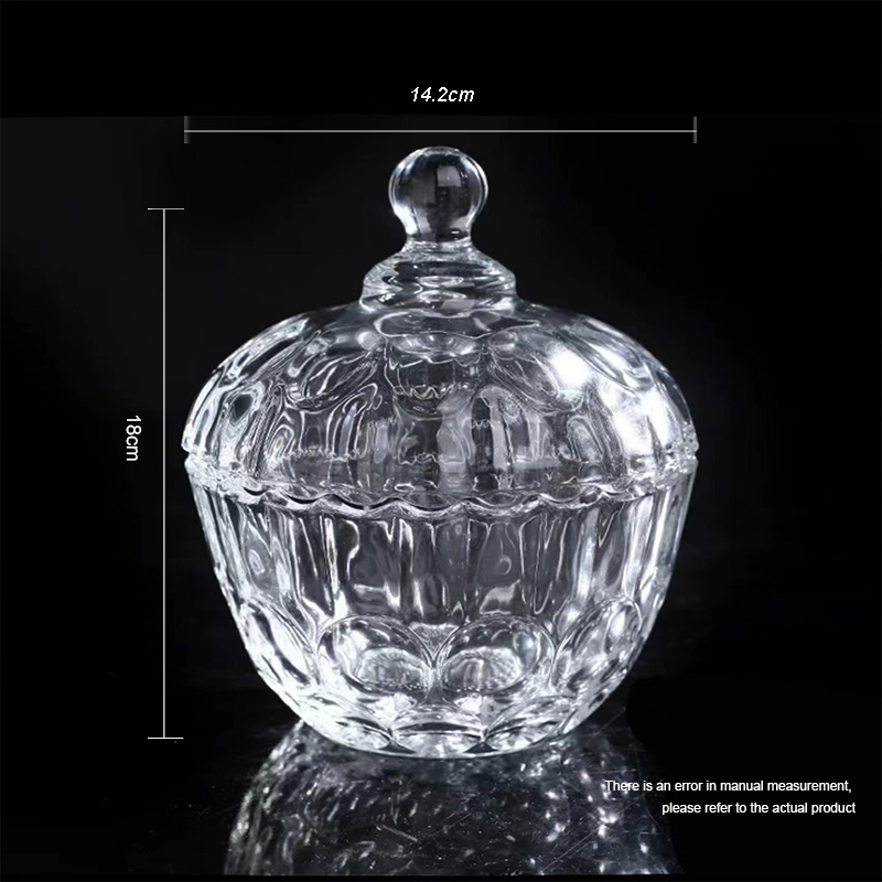 Wholesale clear glassware custom painting candy box jewelry storage color candy glass jar factory