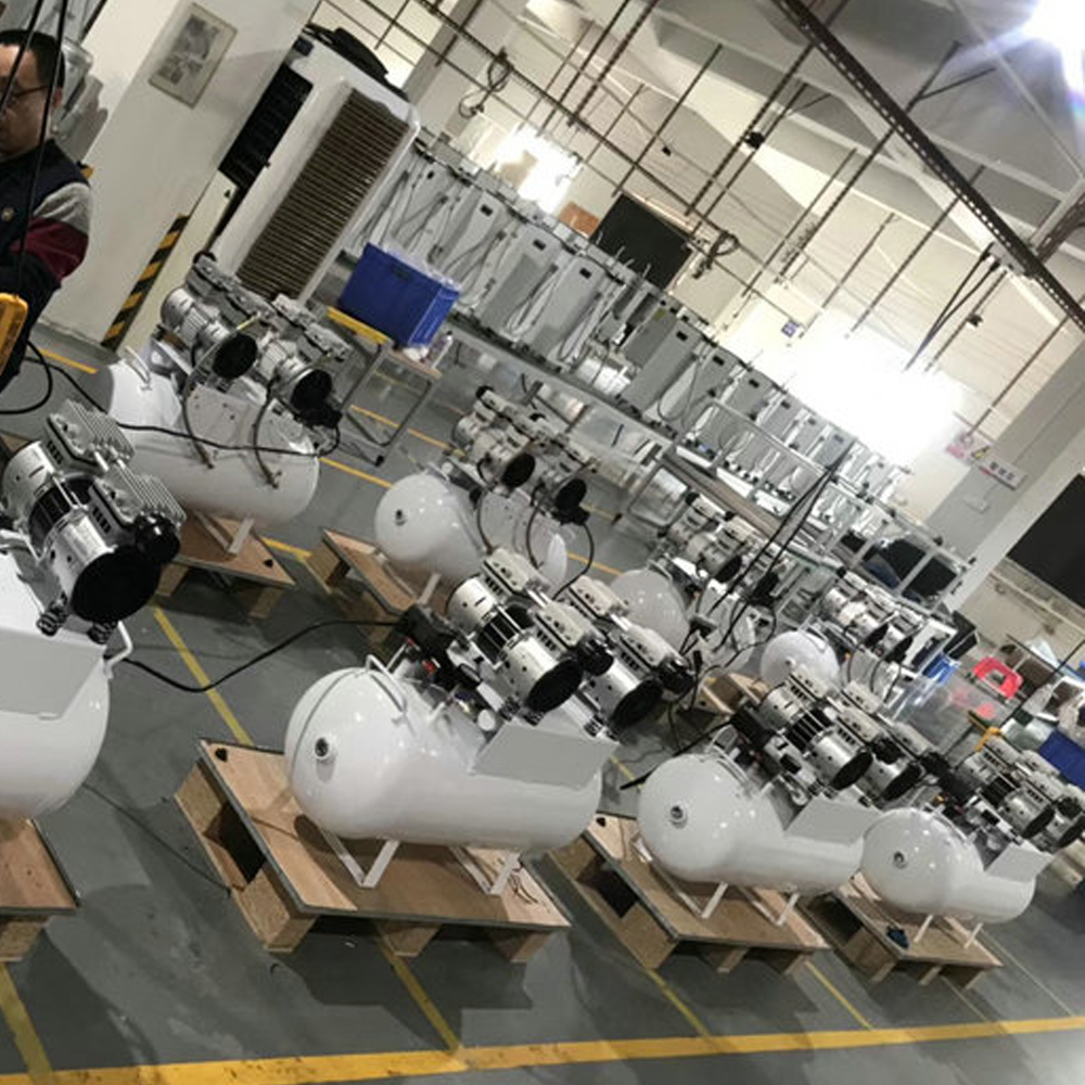 Medical Oil-Free Dental Air Compressor 1200W For Three Dental Chair Units 60L manufacture