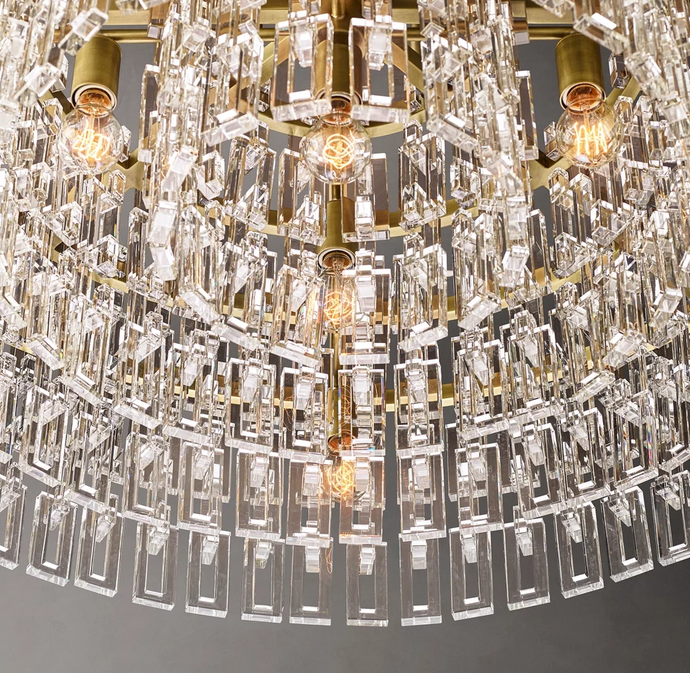 Creative Simple Hotel Lobby Crystal Chandelier Living Room Restaurant LED Chandelier Light details
