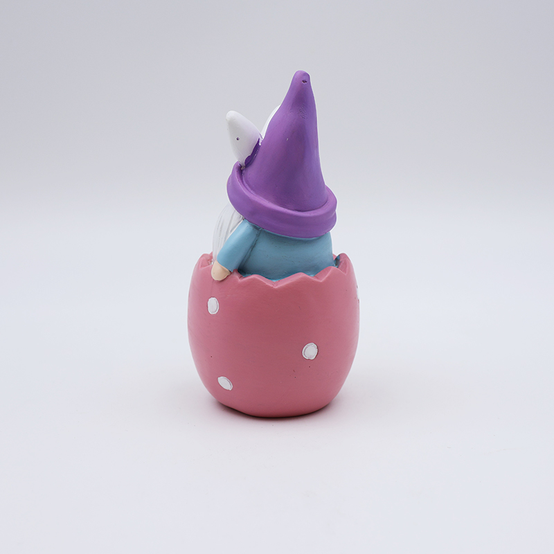 Custom craft hme garden festival decorative 3d mini statue wholesale cute resin pink gnome rabbit ears figurines gift manufacture