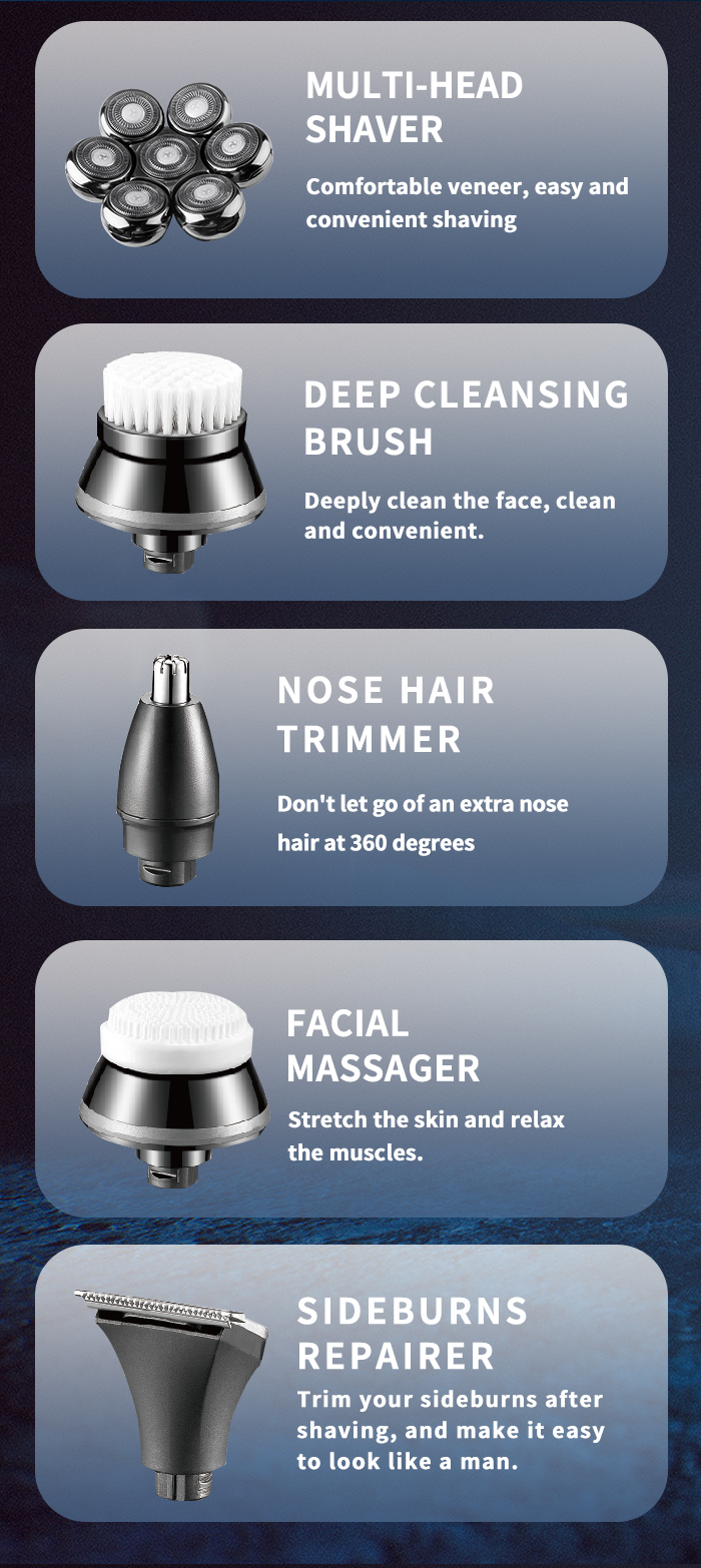 KEMEI Multifunctional Electric Head Shaver 7D waterproof Heads Beard Nose Ear Hair Trimmer Razor Clipper Facial Shaver supplier