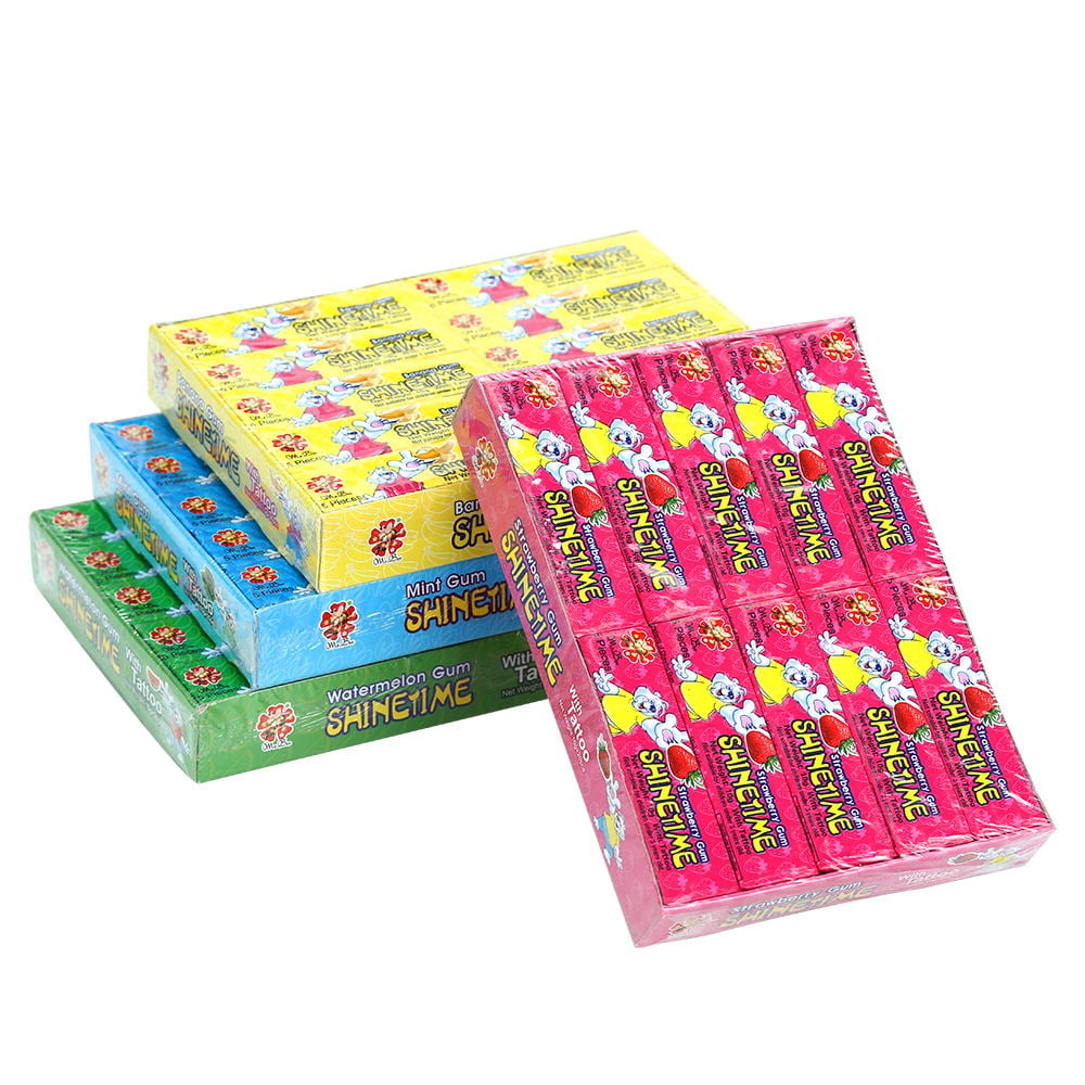 11g Europe fruity flavors chewing gum with tattoo paper in jar details