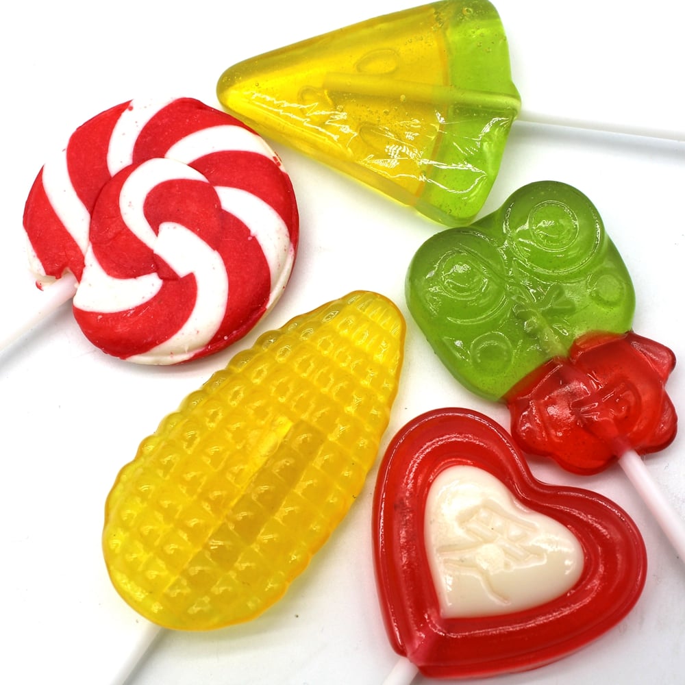 Wholesale custom 12grams grape watermelon orange banana fruit shape assorted lollipop hard candy details