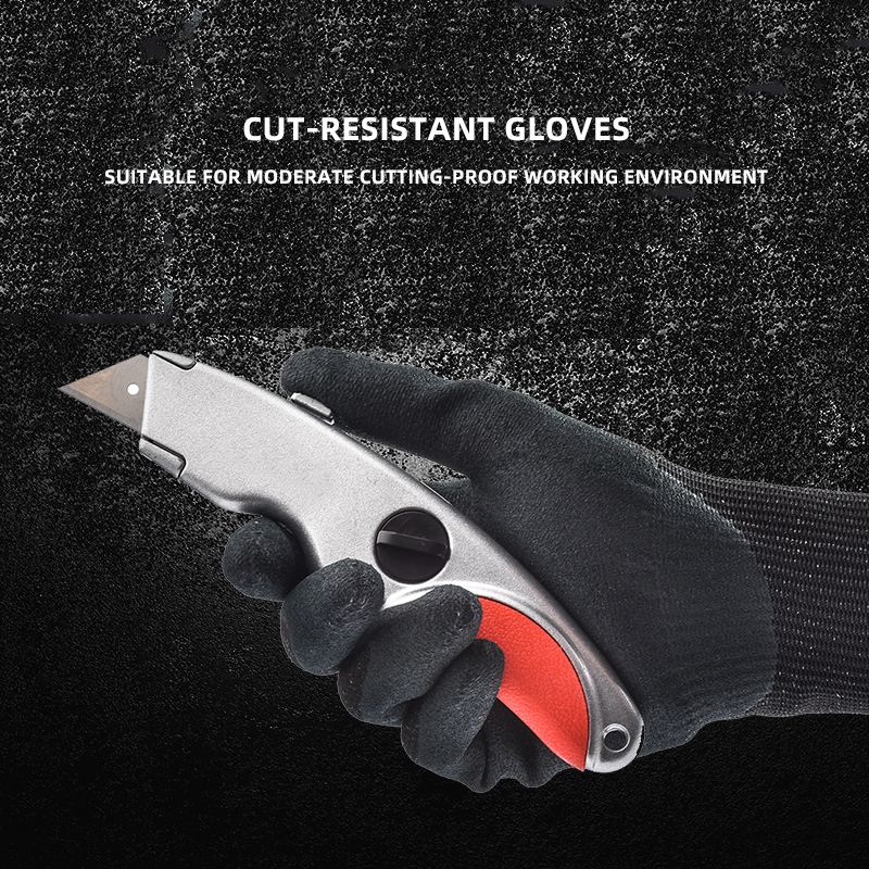 WG-640 DEXCUT lightweight class C cut-resistant work gloves nylon spandex mineral fiber nitrile rubber work gloves factory