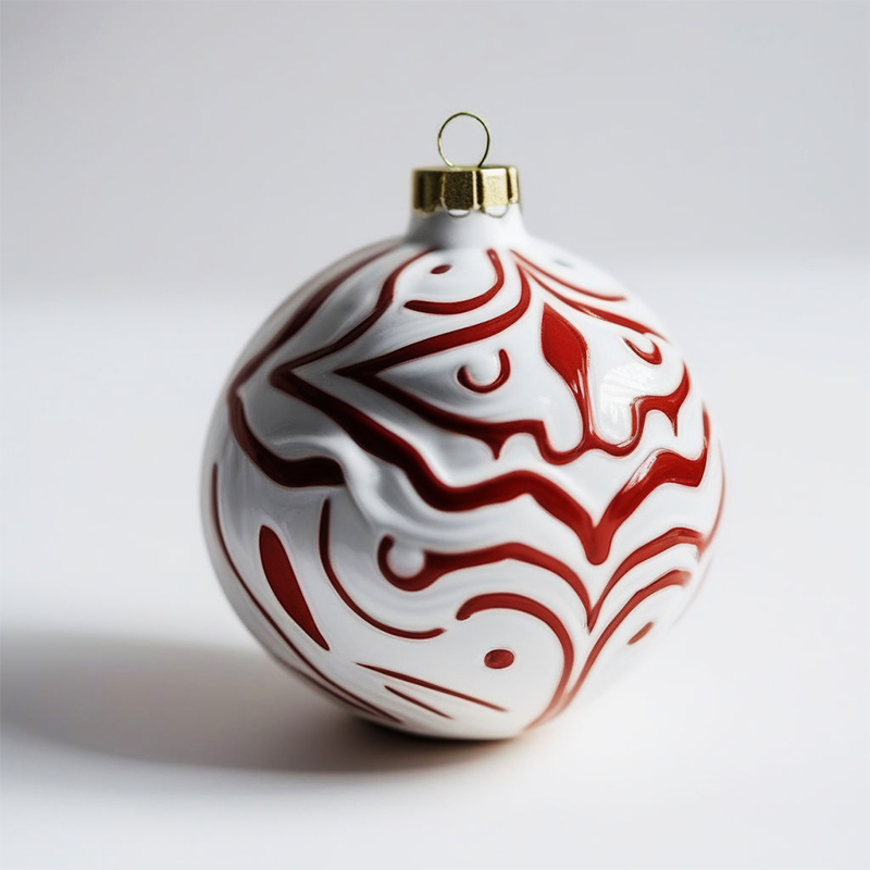 Custom home christmas hanging decor bauble wholesale unique christmas Tree simple ceramic ball ornaments details