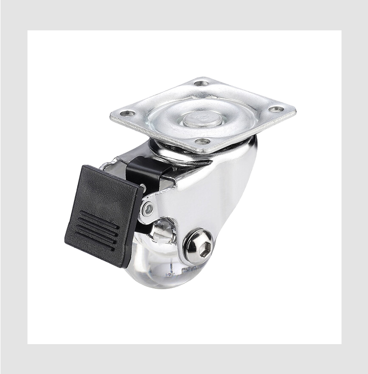transparent caster wheel brake style PU caster wheel 35/50/75/100mm rodizio for furniture details