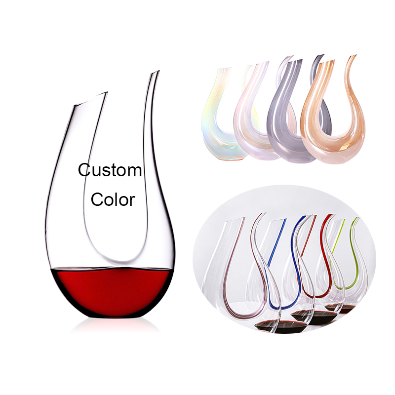Hand Made Elegant Decanter Luxury Swan U Shape Long Neck in Stock Glass Wine Decanter Set supplier