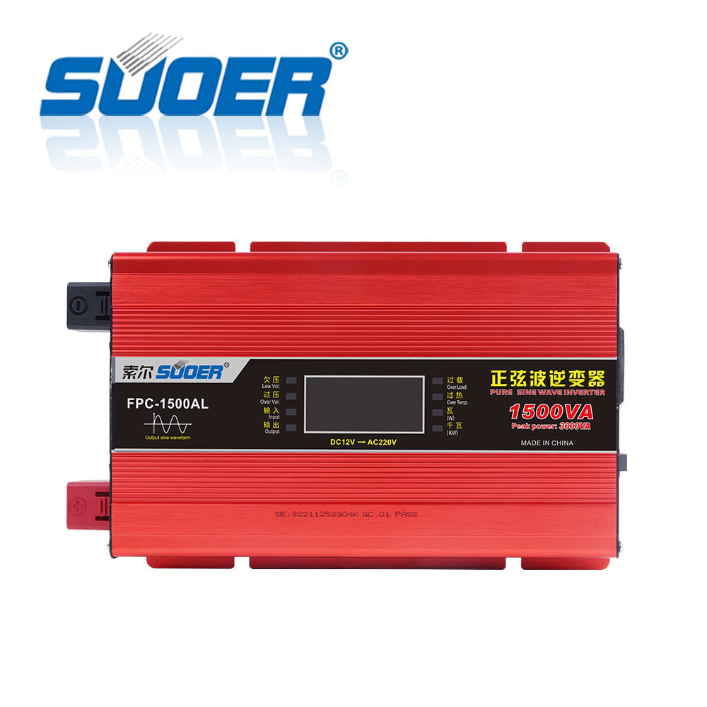 Suoer ઇન્વર્ટર ચાર્જર 12 V થી 220 V શુદ્ધ સાઇન વેવ 1500W ઑફ-ગ્રિડ ઇન્વર્ટર ઘરેલું ઉપકરણો માટે