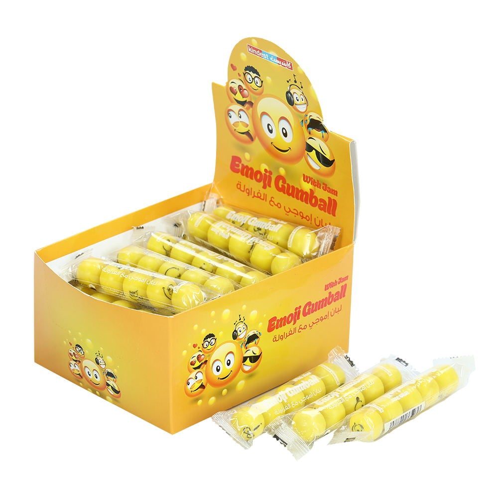 chinese printed smile face tutti-fruitti flavor round ball bubble gum factory supplier