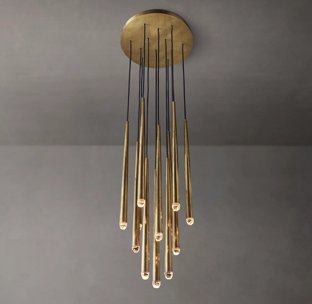 Vintage Brass Metal Living Room Dining Room Pendant Light Villa Staircase Bedroom Crystal Chandelier manufacture