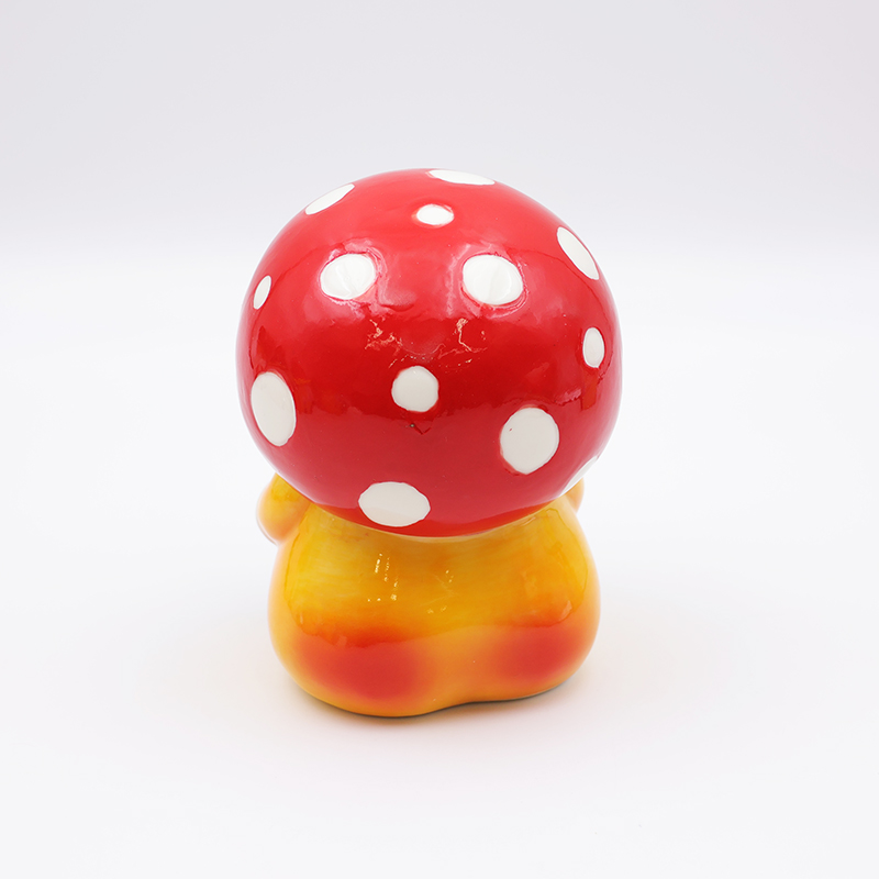 OEM Custom christmas home garden decor cute red ass figure statue ceramic half round mushroom gnome figurine ornaments factory